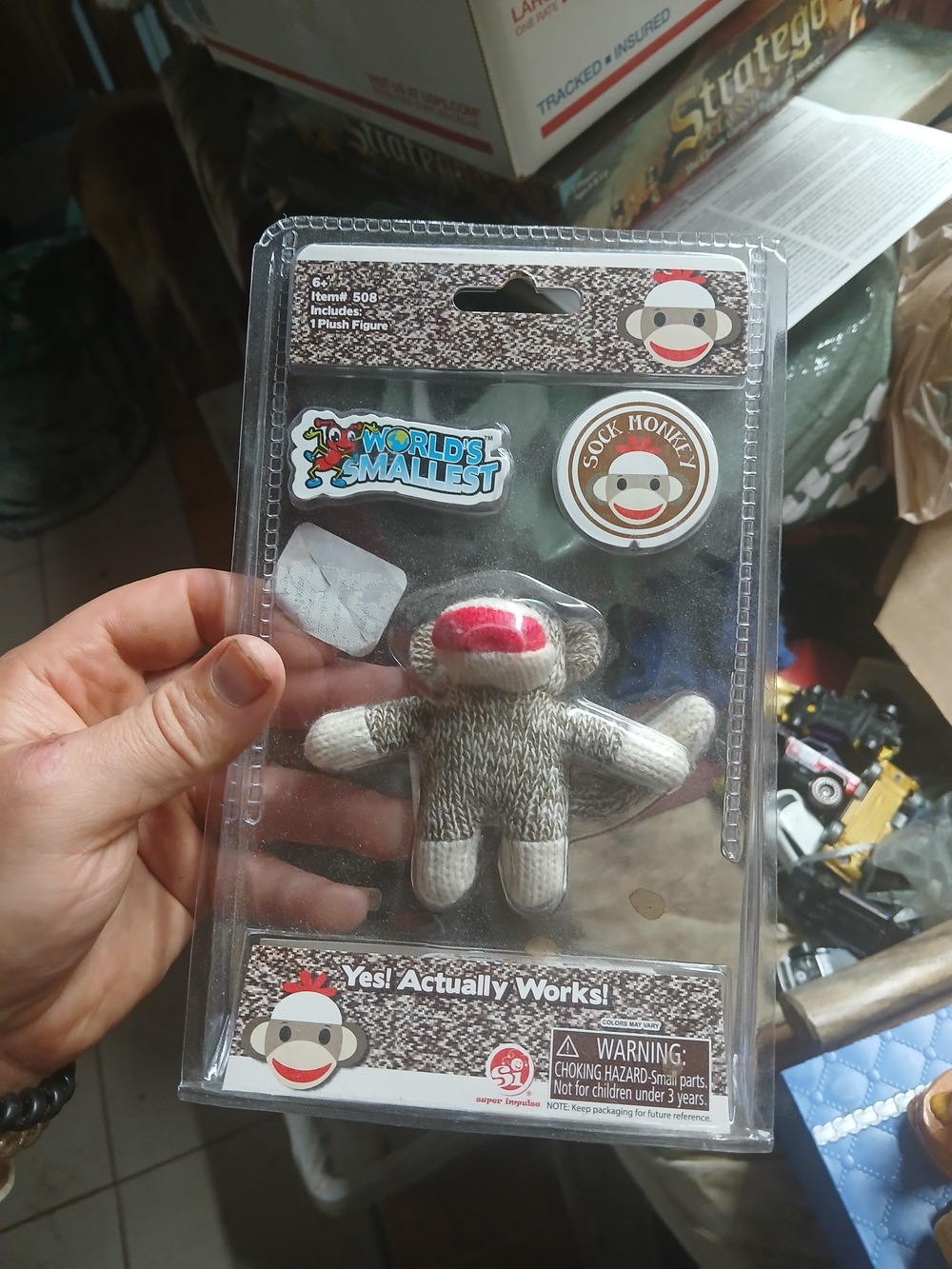 World's Smallest SOCK MONKEY Toy Miniature Doll Retro Mini Plush Figure Retired